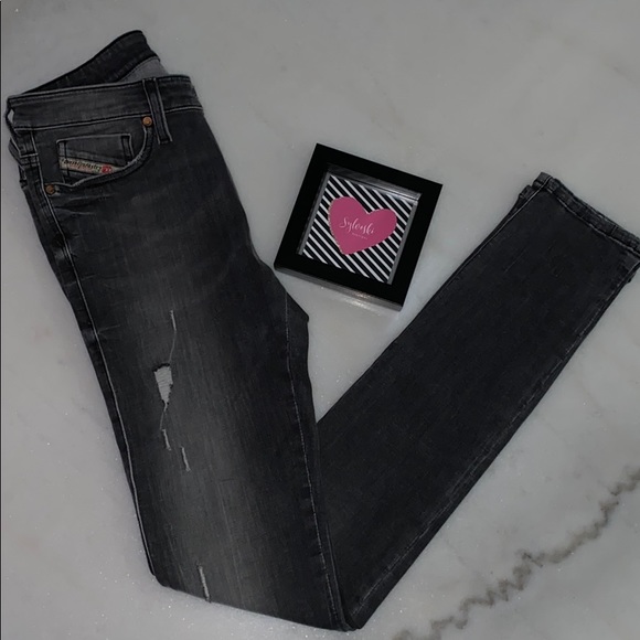 🔥 Diesel SKINZEE Super Skinny Grey Jeans Women - Picture 5 of 8
